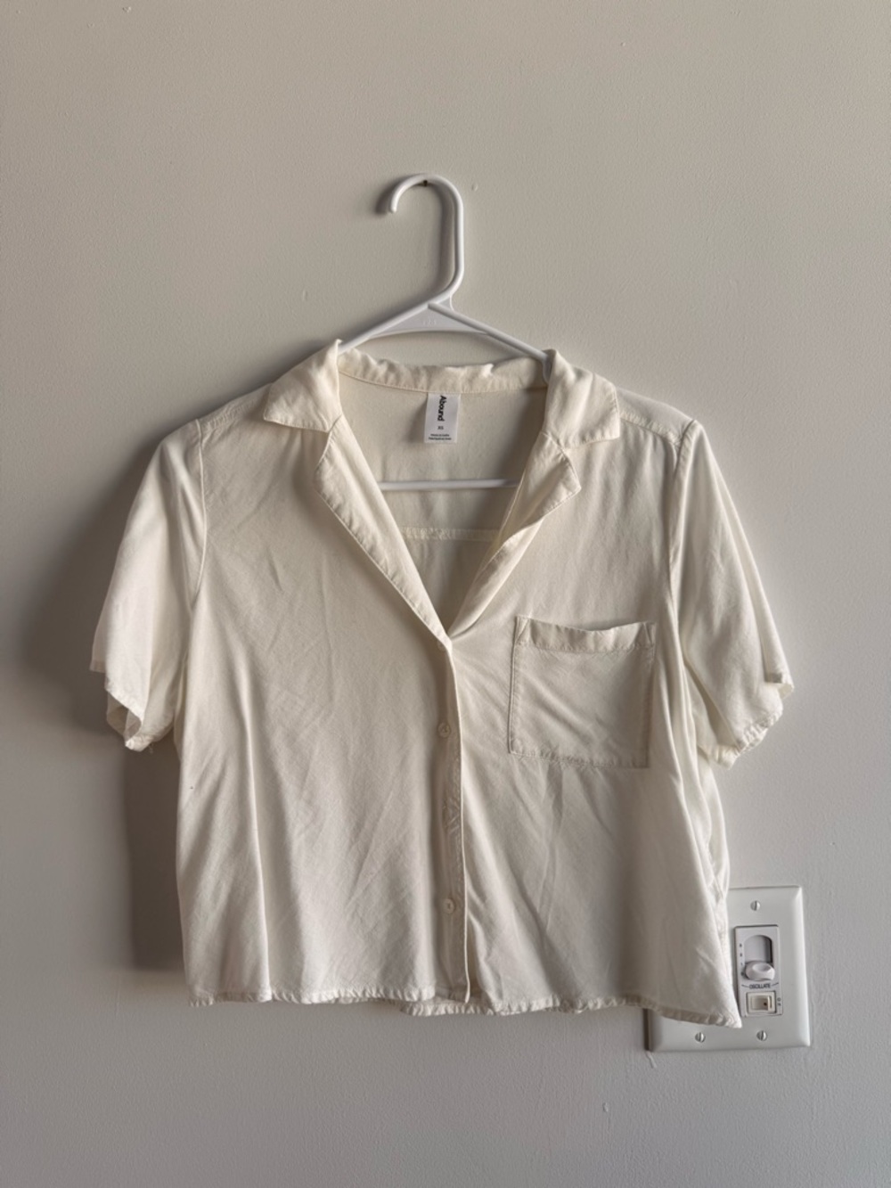Abound Cream Short-Sleeve Button-Front Camp Shirt